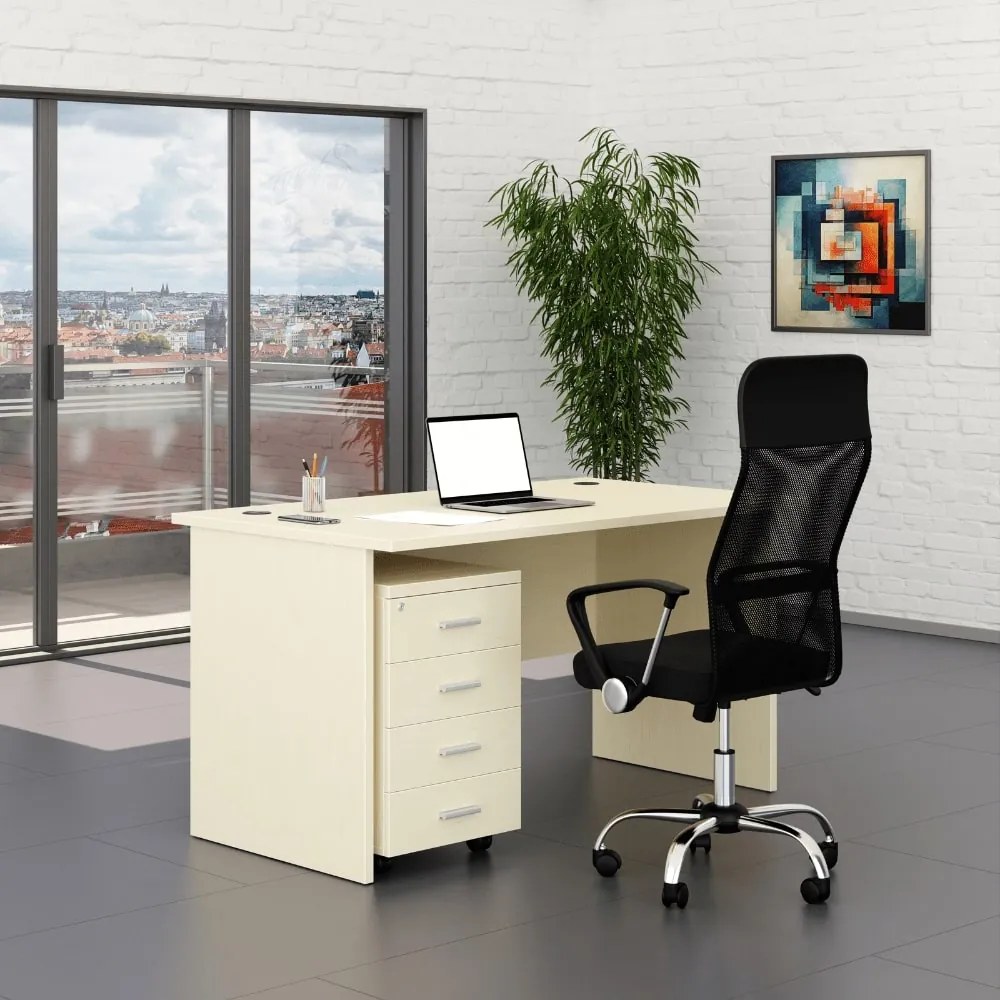Zostava kancelárskeho nábytku SimpleOffice 1, 140 cm, breza