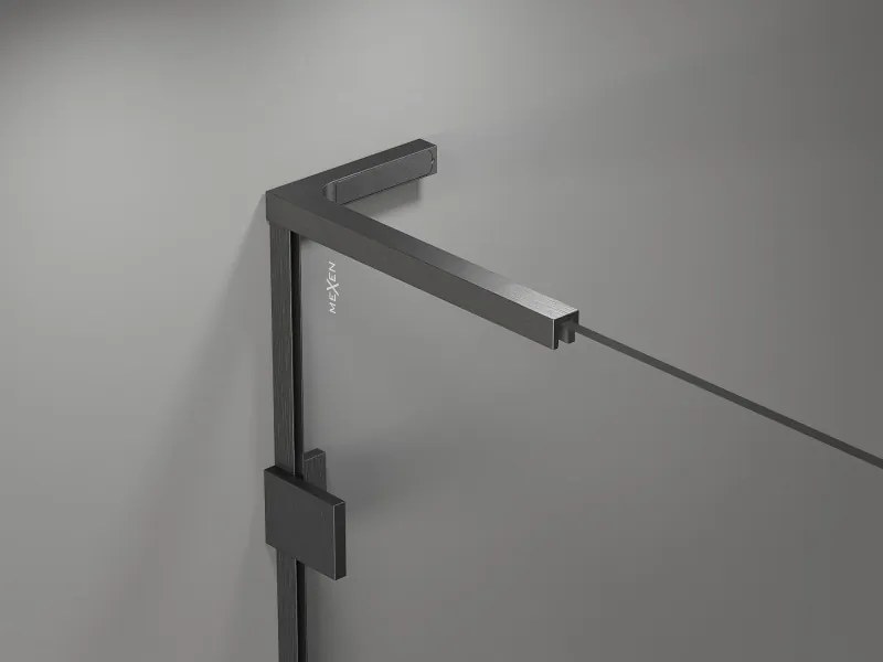 Mexen Lunar-B L, 1-krídlový sprchový kút, pravý, 70 x 70 cm, 8mm číre sklo, grafitový profil, 832L-070-070-66-00-P