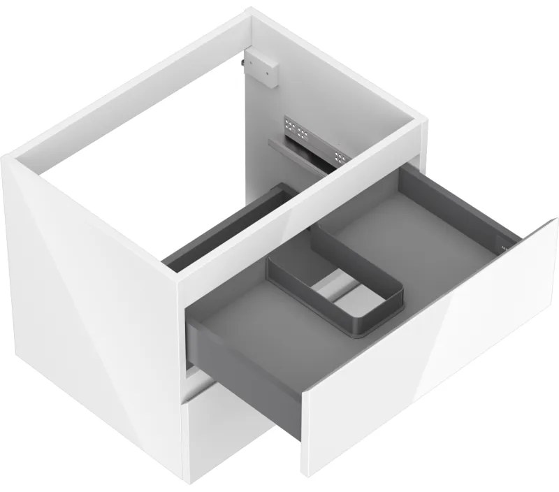 Mexen Orio, kúpeľňová skrinka 60 cm, 2 zásuvky, biela lesklá, 91A10-06047-2-BFF00