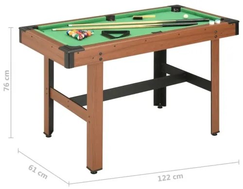 vidaXL 4-stopový biliardový stôl hnedý 122x61x76 cm-