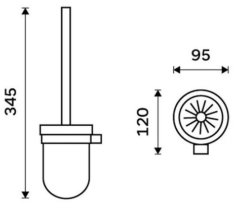 NIMCO BR 11094KU-26 - Nástenná WC štetka BORMO biela/lesklý chróm