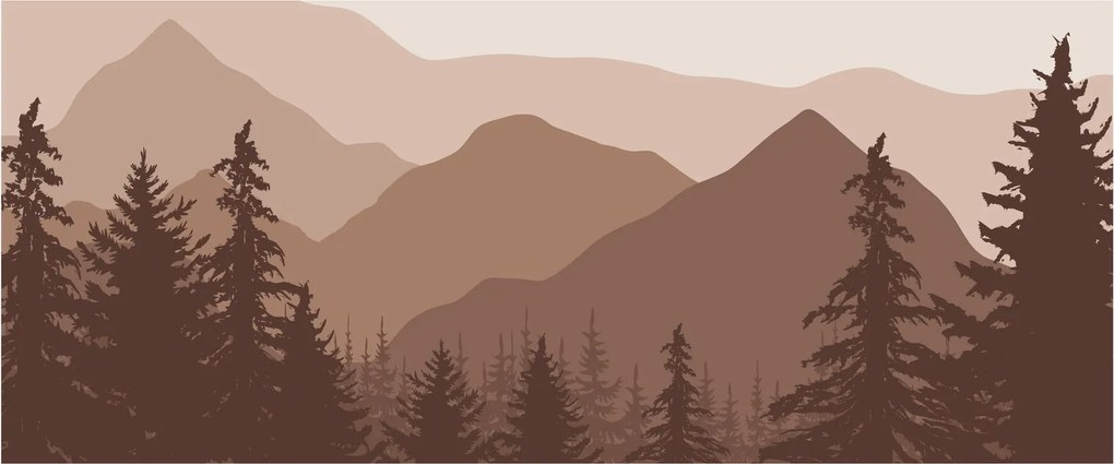 Obraz - Hnedé pohorie N⁰2 (120x50 cm)