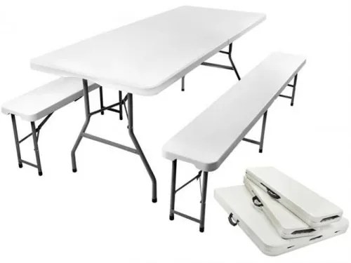 Gardlov Skladací stôl 180 cm s lavicami MALATEC - 3257