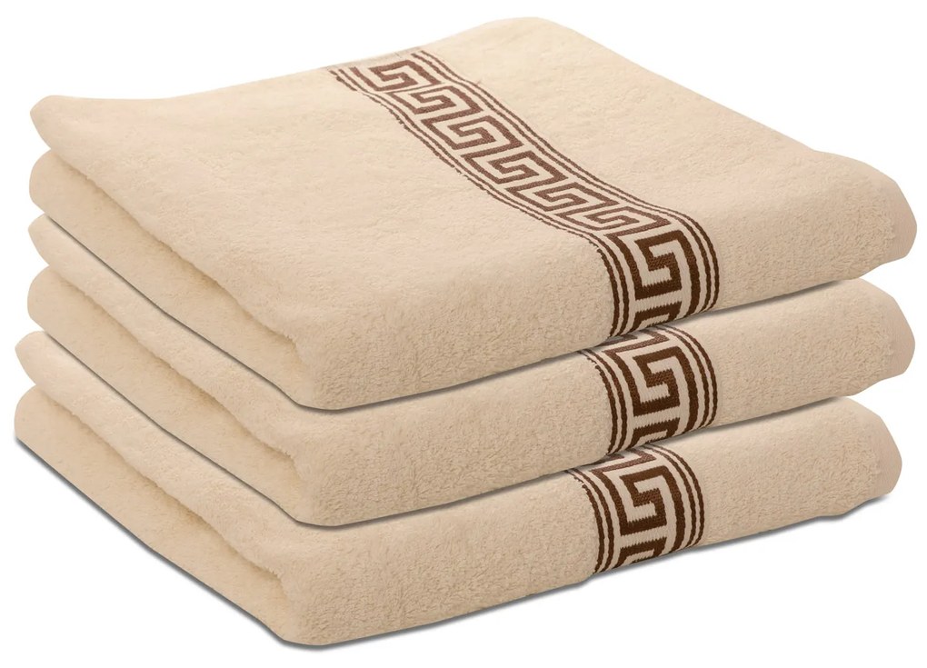 Uterák GREEK 50 x 90 cm krémový, 100% bavlna