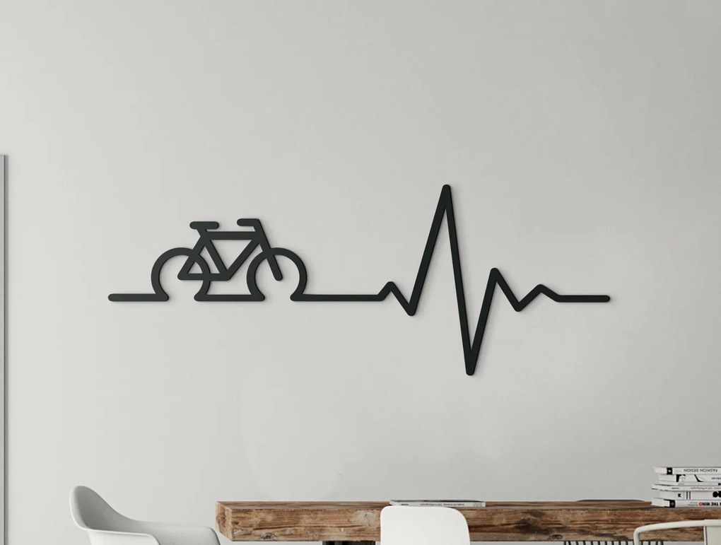 drevko Drevená nálepka Bicykel Rozmer obrazu: 17 x 44,5 cm, Farba dekorácie: Čierna