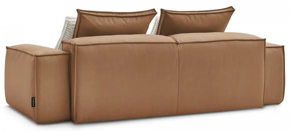 Hnedá pohovka z imitácie kože 260 cm Boheme – Bobochic Paris
