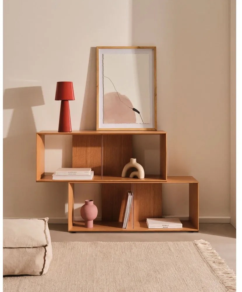 Modulárny policový systém v dekore duba v prírodnej farbe 2 ks 101x76 cm Litto – Kave Home