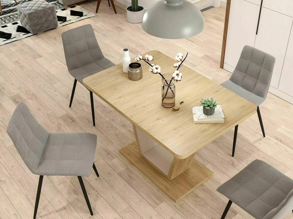Jedálenský rozkladací stôl Nigel 120/160 cm dub Cremona Torro/kašmírový