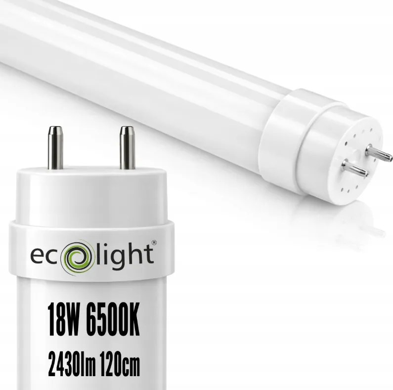 10x LED trubice 120cm 18W 2430lm 6500K T8 G13