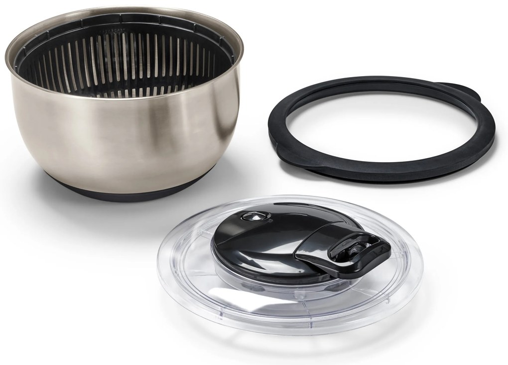 Odstredivka na šalát z ušľachtilej ocele s vekom