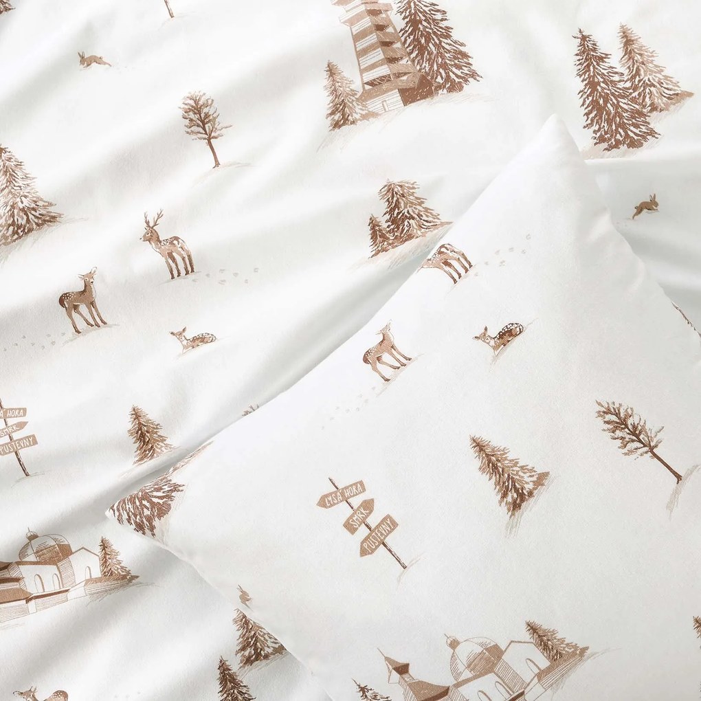 Goldea vianočná flanelová obliečka na vankúš - beskydy 40 x 40 cm