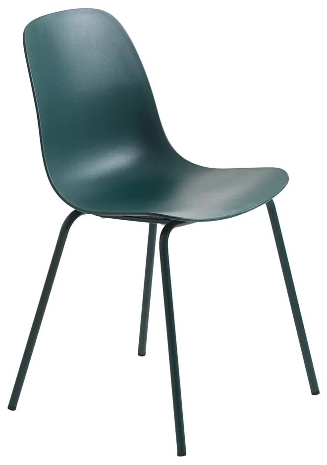 Tyrkysovomodrá plastová jedálenská stolička Whitby – Unique Furniture