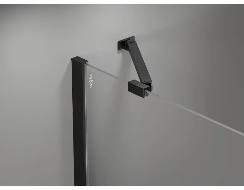 Mexen, Mexen Mist Duo výklopný sprchový kút 120 x 90 cm, čierna mriežka - 8A4-120L-090P-70-77