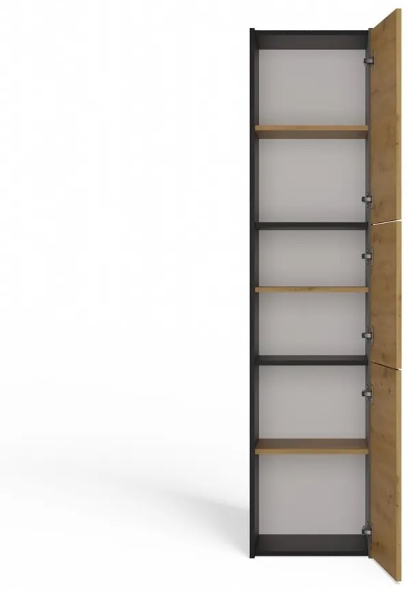 Kúpeľňová skrinka S43 170 cm antracit/dub artisan