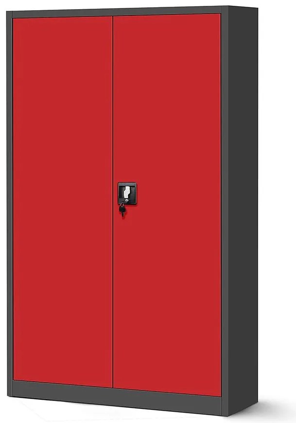 Skriňa Jan 2 kovová antracit/červená