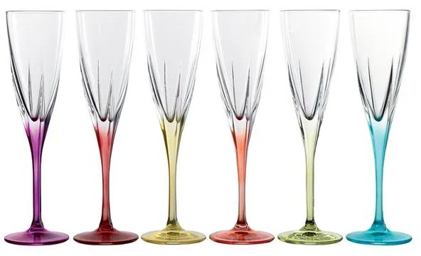 RCR FUSION COLOUR POHÁR NA ŠAMPANSKÉ 170ML SADA 6 KS