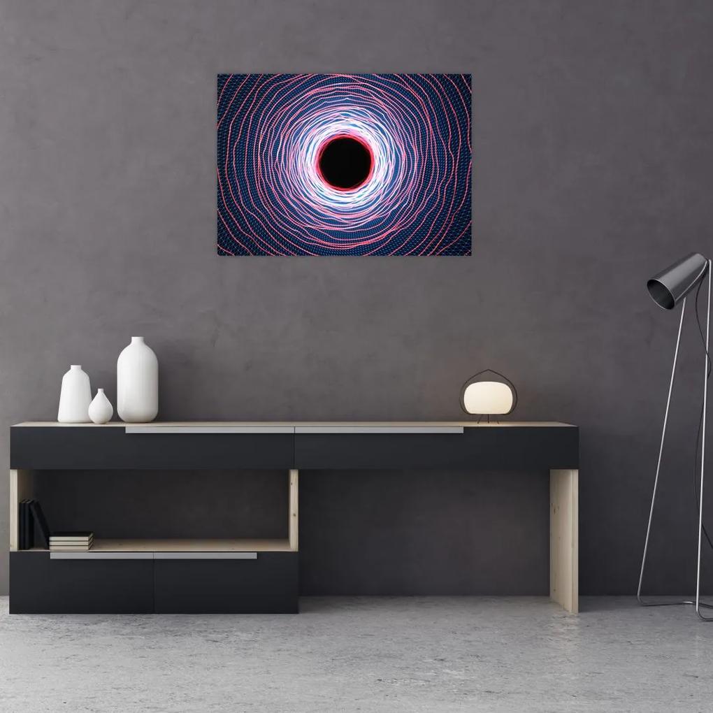 Sklenený obraz abstrakcie kruhu (70x50 cm)
