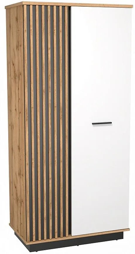 Skriňa 2d Santi 6 dub Wotan/Čierna/Biela