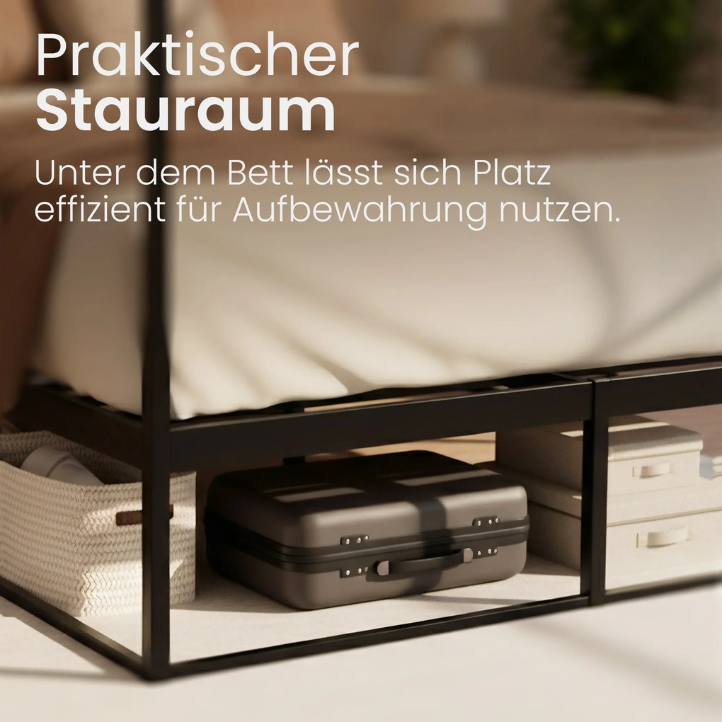 Posteľ Batoni 200x200 - čierna