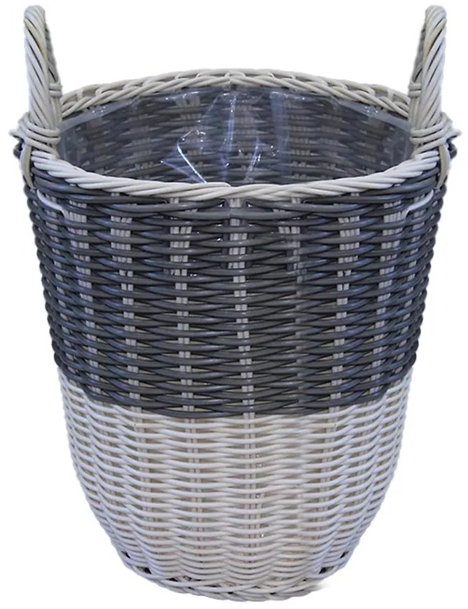 Prútený kôš 37x48h sivá/biela