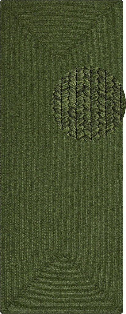 Kusový koberec Braided 105554 Green – na von aj na doma, 80x200, zelená, chodba / predsieň, Hanse Home