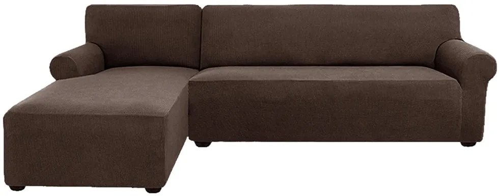 Elastický žakárový poťah pre trojmiestnu rohovú pohovku BestBerg / ľavý / hnedý