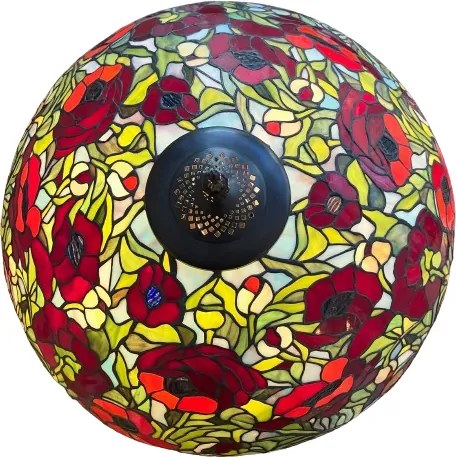Lampa do obývačky Tiffany kovový stojan Folioles POPPY Ø50*63