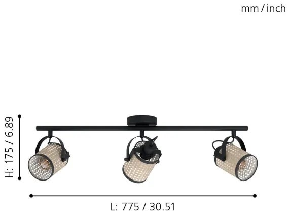 Eglo 43495 - Bodové svietidlo RUSCOMB 3xE27/10W/230V