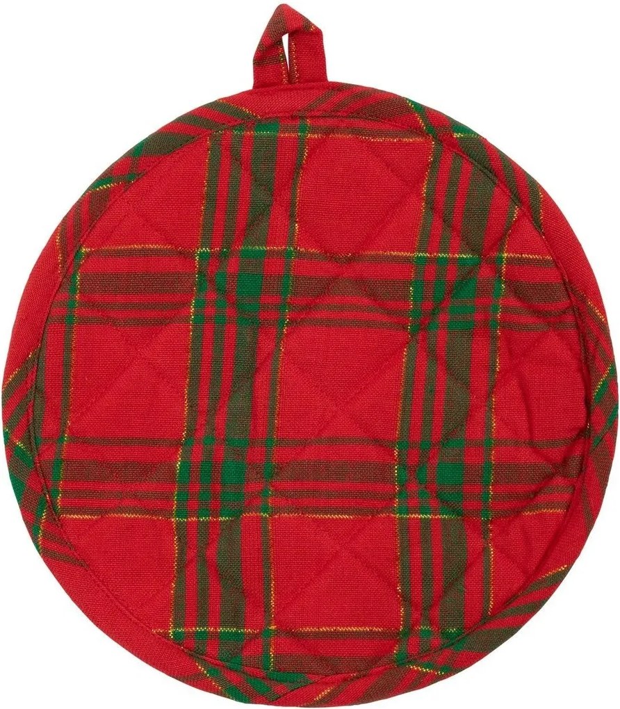 Červeno-zelená okrúhla chňapka podložka Wonder Christmas – Ø 20*1cm