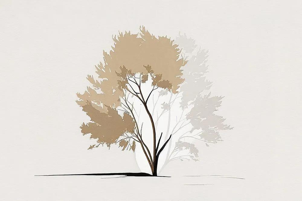 Obraz minimalistický strom s listami Varianta: 120x80