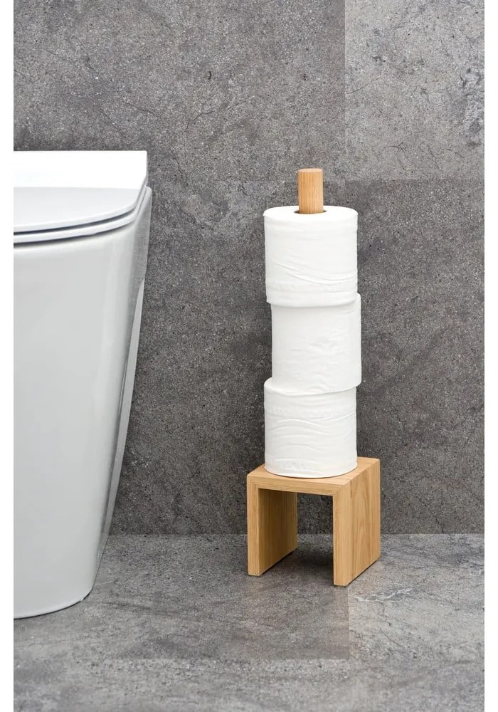 Stojan na toaletný papier z dubového dreva Wireworks Cosmos