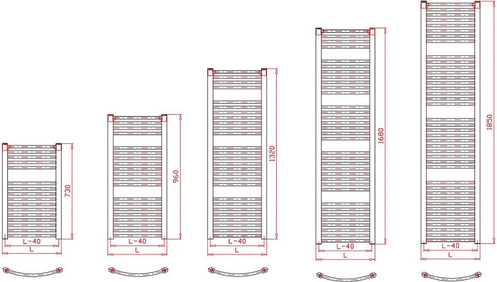 BPS-koupelny Kúpeľňový radiátor Eco EC-X 60132 / biela RAL 9016 (132x60 cm)