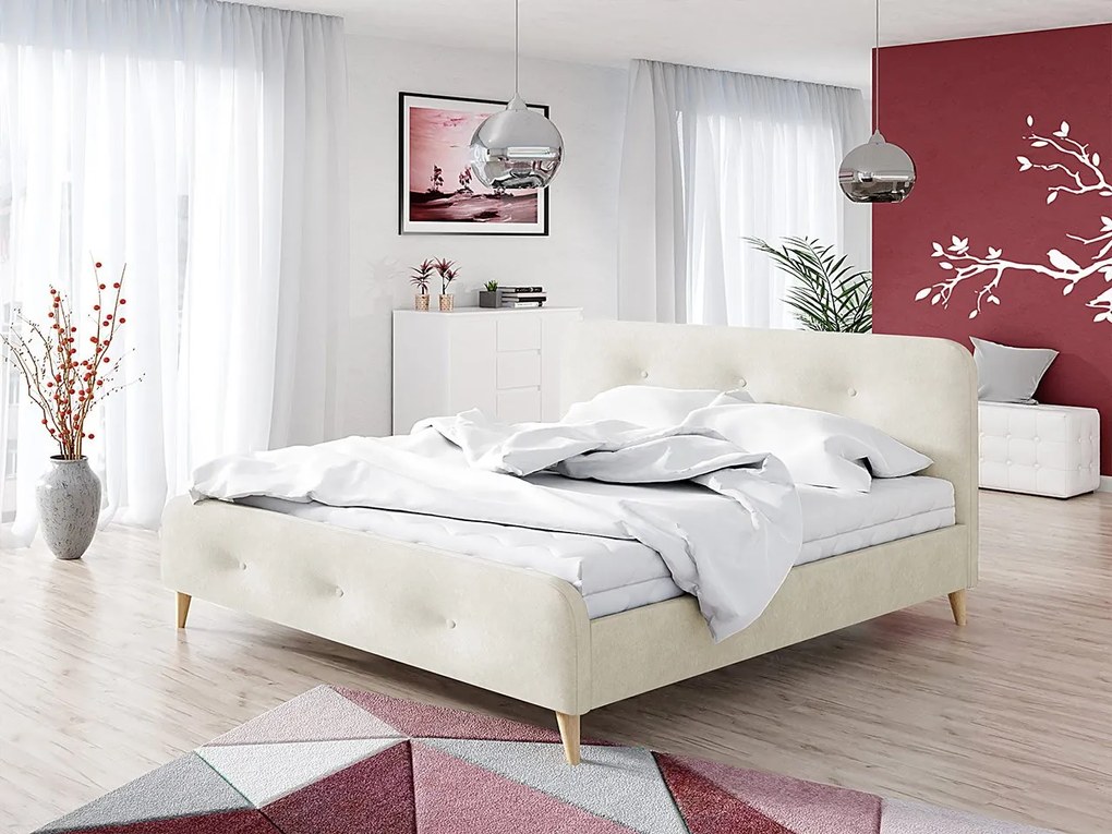 Čalúnená manželská posteľ Loham New, Rozmer postele: 160x200, Farby:: sivá - Expection Heather