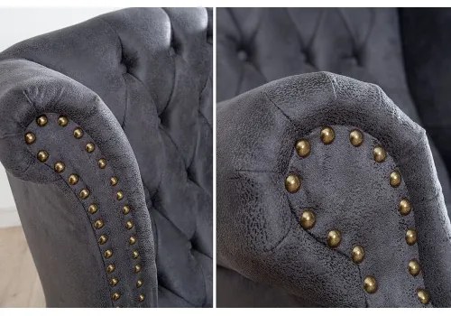 Kreslo 37473 Chesterfield Antik šedá  - Komfort-nábytok