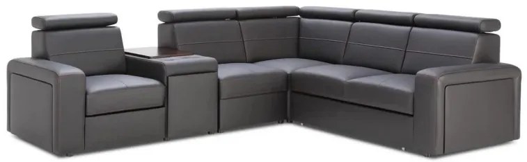 Kožená sedacia súprava LUCIO MAX, pravá, čierna (Soro 100)