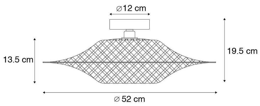 Orientálne vonkajšie stropné svietidlo bambus 50 cm IP44 - Rina
