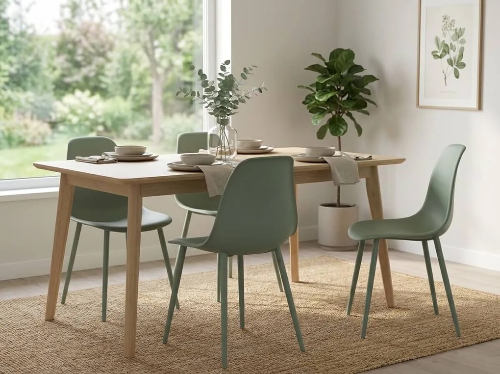 Jedálenská stolička OSAKA plastová, šalviovo zelená