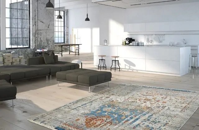 Obsession, Kusový koberec Laos 453 BLUE, 200x285, viacfarebná, chodba / predsieň