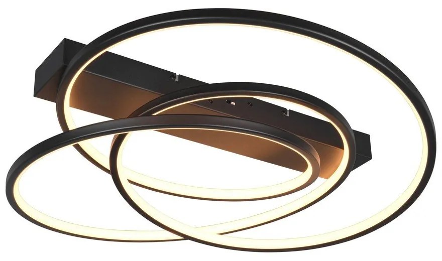 Čierne LED stmievateľné stropné svietidlo 49x64 cm Darvin – Trio