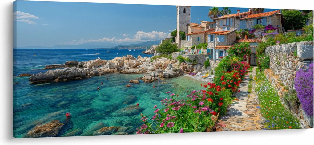 Obraz - Malebné pobrežie dediny (120x50 cm)