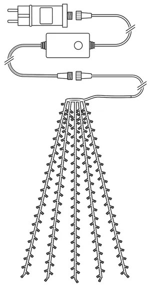 Nedis WIFILXT11W200 - LED Vianočný záves 200xLED/8 funkcií 5x7m IP65 Wi-Fi Tuya