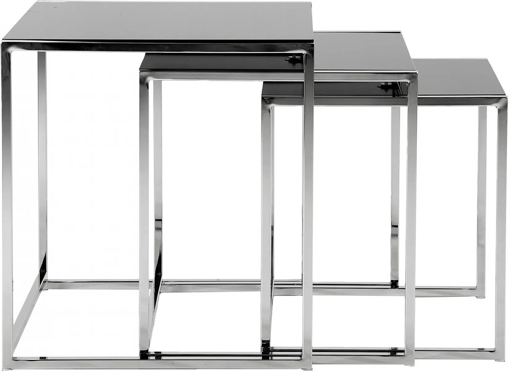 Bighome - Set konferenčných stolíkov CROSS, čierna