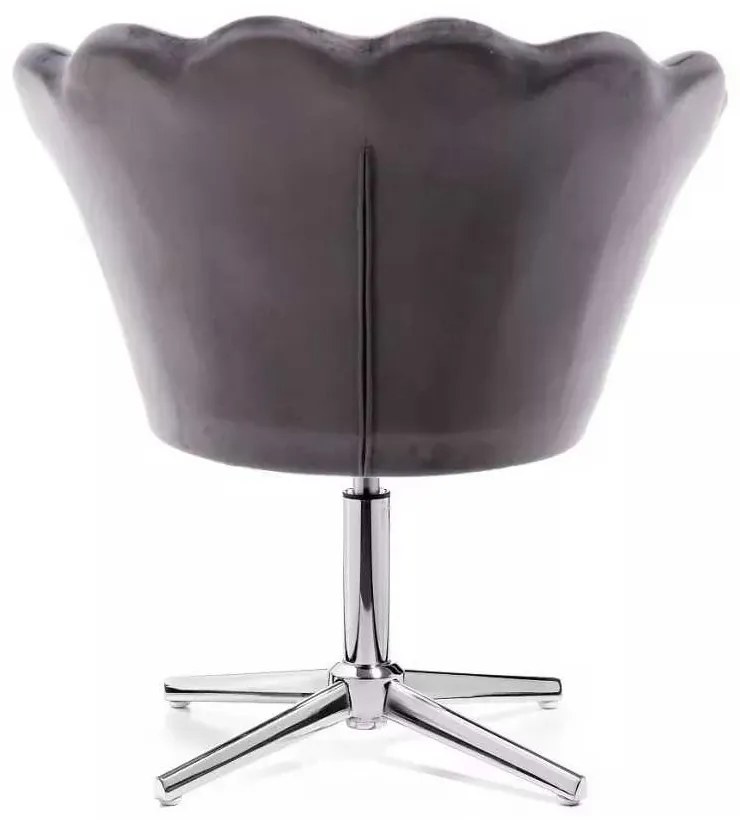 LuxuryForm DESIGN Kreslo FREY VELUR na striebornom kríži - tmavo šedé