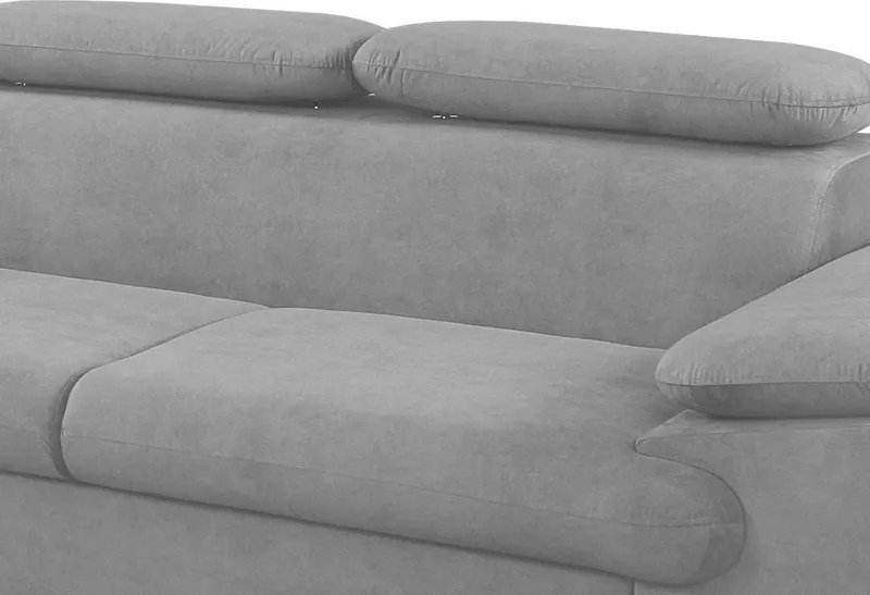 Rohová sedacia súprava Scala, svetlo šedá látka, ľavý roh