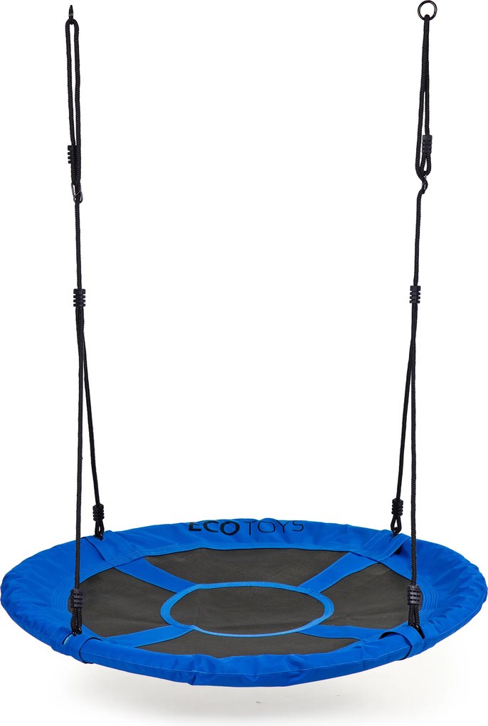 ECOTOYS Záhradná hojdačka – bocianie hniezdo 100 cm, nosnosť 150 kg, modrá, pre deti 3+