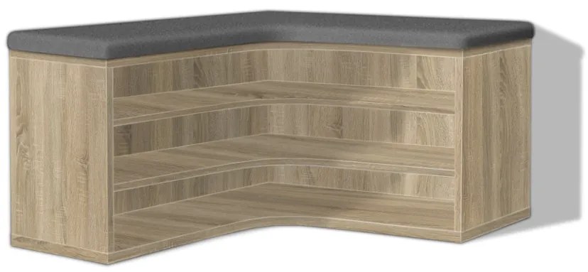 Nabytekmorava Botník do predsiene - ROHOVÝ botník PR 17 farba lamina: orech 729