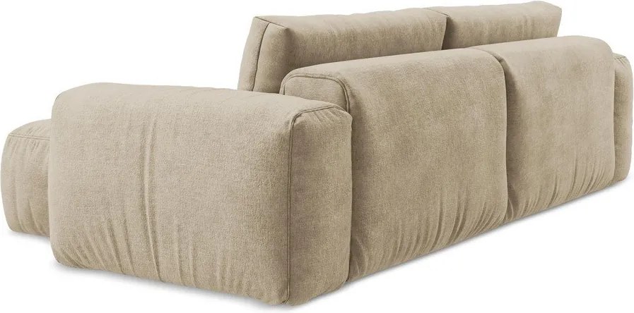 Svetlohnedá ženilková rozkladacia rohová pohovka (pravý roh/s leňoškou) Kuki – Makamii