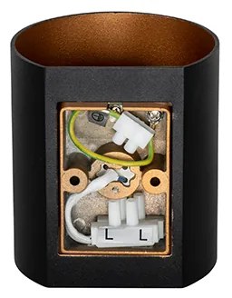 Moderná nástenná lampa čierna s mosadzou - Sabbio