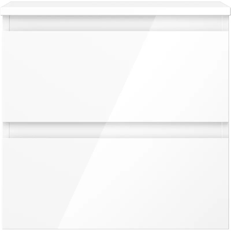 Mexen Orio, kúpeľňová skrinka 50 cm s hornou časťou, 2 zásuvky, biela lesklá, 91A10-05047-2-BFFC00