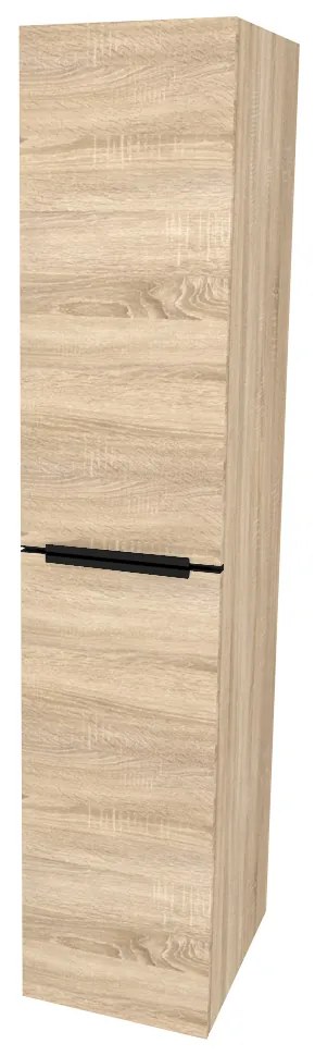 Mereo, Mereo Mailo, kúpeľňová skrinka vysoká 170 cm, čierne madlo, Multidecor, Dub Bardolino, MER-CN594LPBDBAR